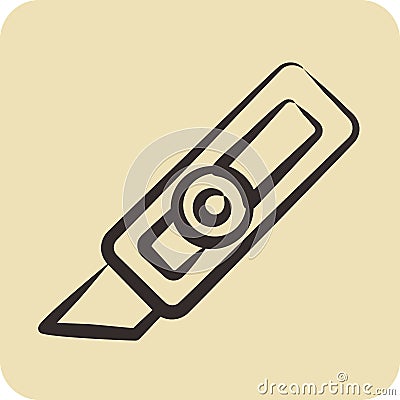 Icon Cutter Knife. suitable for Paint Art Tools symbol. hand drawn style. simple design editable Stock Photo