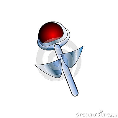 Icon, cybernetic robot flower. Flashlight metal electronic with tentacles . A gift of love for design. Vector Illustration