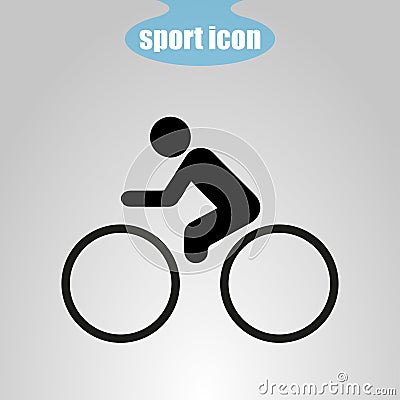 Icon cyclist on a gray background. Vector illustration Cartoon Illustration