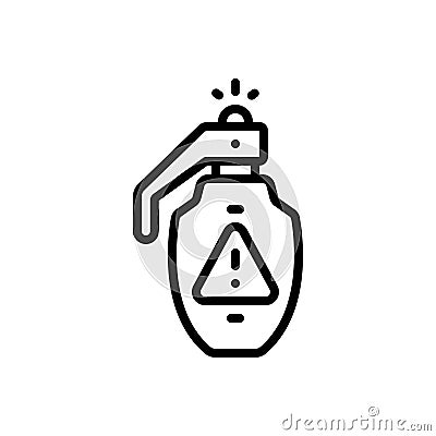 Black line icon for Dangerous, spray and insecticidal Vector Illustration