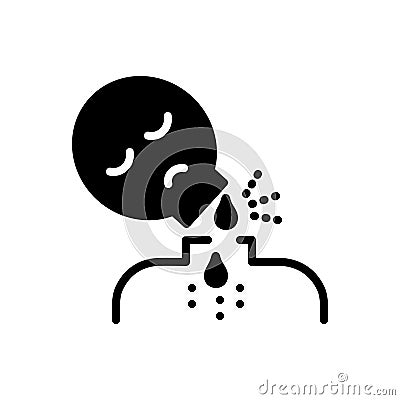 Black solid icon for Decapitate, beheading and kill Stock Photo