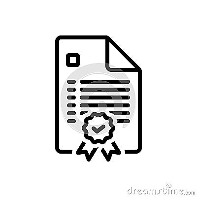 Black line icon for Declaration, announcement and annunciation Vector Illustration