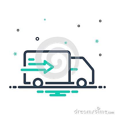 mix icon for Delivery Truck, conveyance and dispensation Vector Illustration