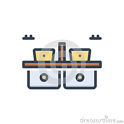 Color illustration icon for Departmental, store and shop Vector Illustration