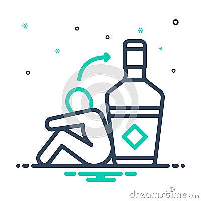 Mix icon for Depend, succumb and additction Vector Illustration