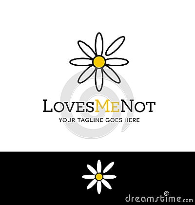 Icon design of a white daisy with a plucked petal Vector Illustration