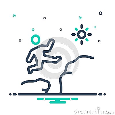 Mix icon for Determination, jump and power Vector Illustration