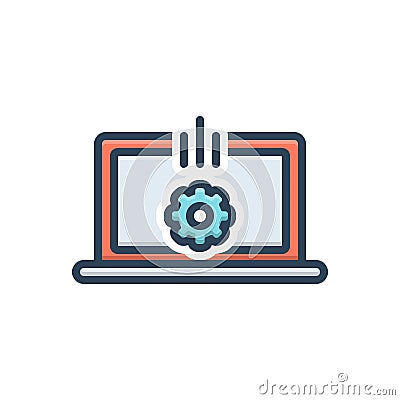 Color illustration icon for Develop, grow and expand Cartoon Illustration