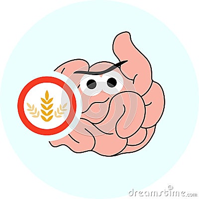 Gluten allergy diagnosis. Vector illustration Vector Illustration