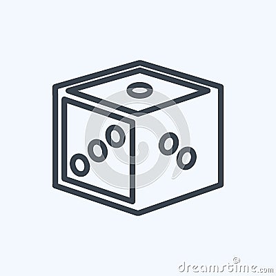 Icon Dice. suitable for Toy symbol. line style. simple design editable. design template vector. simple symbol illustration Cartoon Illustration