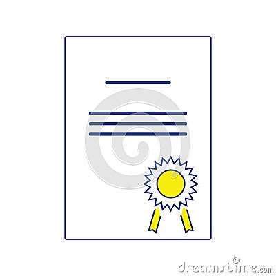 Icon of Diploma Vector Illustration