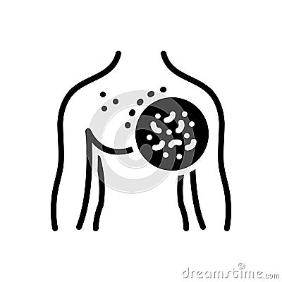 Black solid icon for Diseases, illness and infection Vector Illustration