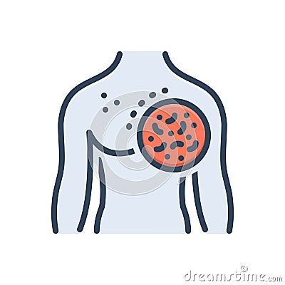 Color illustration icon for Diseases, illness and blister Cartoon Illustration
