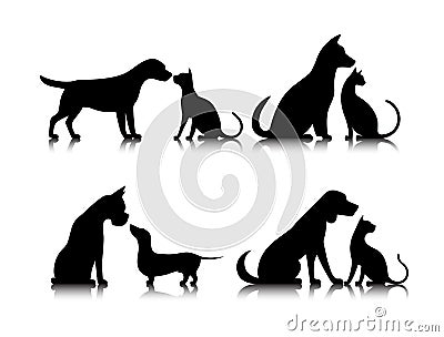 Icon dog and cat Vector Illustration