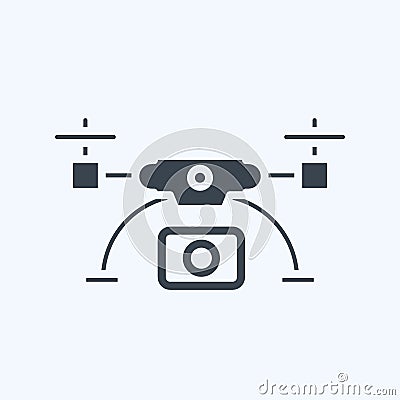 Icon drone and Aerial Imaging. related to Photography symbol. glyph style. simple design editable. simple illustration Cartoon Illustration