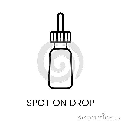 An icon of a dropper with a pointed tip in vector, representing precise spot on application, with an editable stroke Vector Illustration