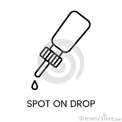 An icon of a dropper with a pointed tip in vector, representing precise spot on application, with an editable stroke Vector Illustration