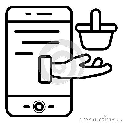 Icon e commerce, buying phone, fully editable image Stock Photo