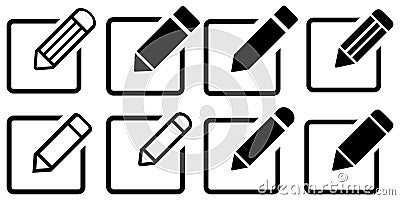 Edit icon pen edit tool write button create pencil editing text document sign symbol Vector Illustration