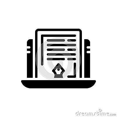 Black solid icon for Editorial, article and digital Stock Photo