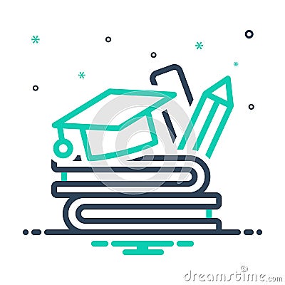 Mix icon for Education, graduation and study Vector Illustration