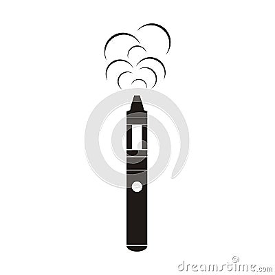 Icon of electronic cigarette and vapor cloud. Vapor shop logotype. Stock Photo