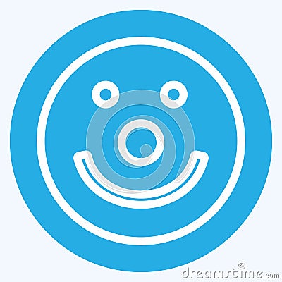 Icon Emoticon Clown. suitable for Emoticon symbol. blue eyes style. simple design editable. design template vector. simple symbol Cartoon Illustration