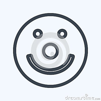 Icon Emoticon Clown. suitable for Emoticon symbol. line style. simple design editable. design template vector. simple symbol Cartoon Illustration