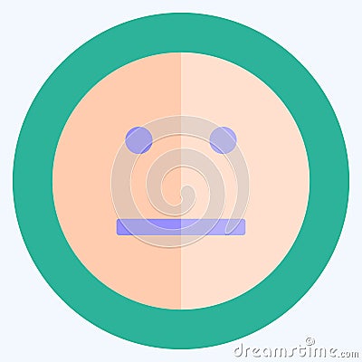 Icon Emoticon Not Talking. suitable for Emoticon symbol. flat style. simple design editable. design template vector. simple symbol Cartoon Illustration