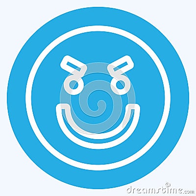 Icon Emoticon Surprised. suitable for Emoticon symbol. blue eyes style. simple design editable. design template vector. simple Cartoon Illustration