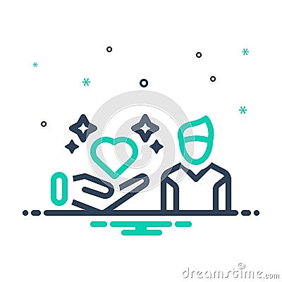 Mix icon for Empathy, sympathy and heart Vector Illustration