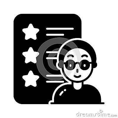 An icon of employee feedback in modern style, employee performance vector design Vector Illustration