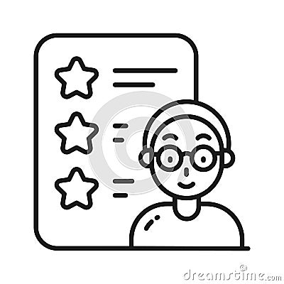 An icon of employee feedback in modern style, employee performance vector design Vector Illustration