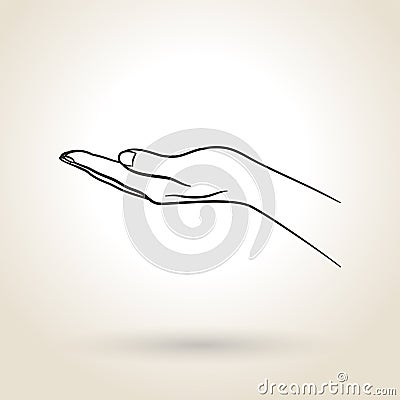 Icon Empty Open Hand Vector Illustration