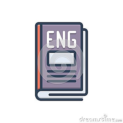 Color illustration icon for Eng, education and lecture Cartoon Illustration