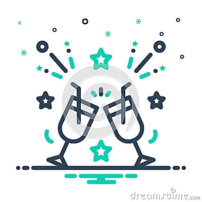 Mix icon for Enjoy, delight and enjoyment Vector Illustration