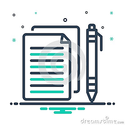 Mix icon for Essay, tractate and paper Vector Illustration