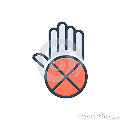 Color illustration icon for Exclusion, cancel and negation Vector Illustration