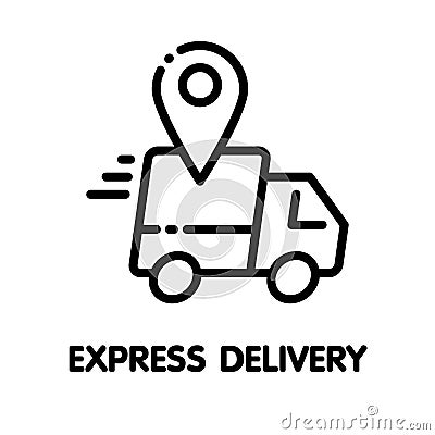 Icon Express delivery outline style icon design illustration on white background Vector Illustration