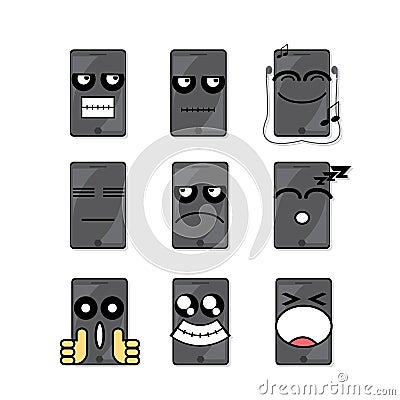 Icon face phone Vector Illustration