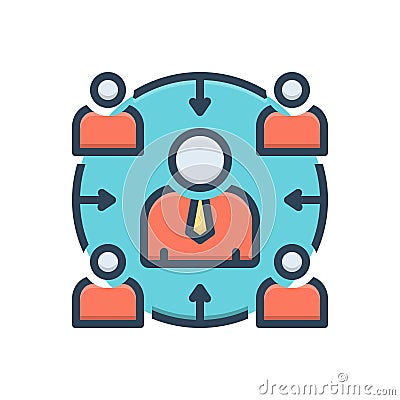 Color illustration icon for Facilitator, accommodation and comfort Cartoon Illustration