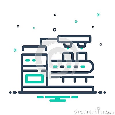 mix icon for Factory Production, manufacturing and industry Vector Illustration