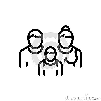 Black line icon for Family, parent and couple Vector Illustration