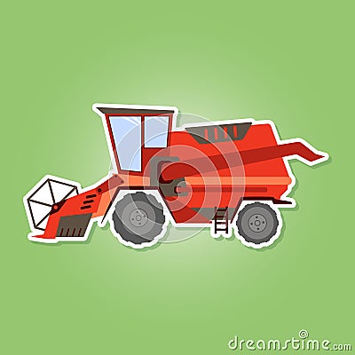 icon with farm combine Vector Illustration