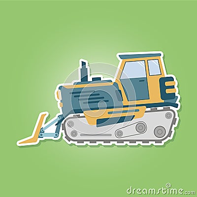 icon with farm tractor Vector Illustration