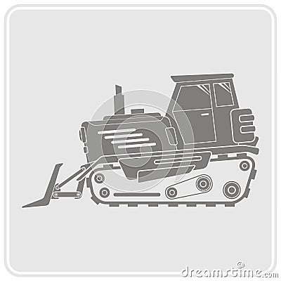 Icon with farm tractor Vector Illustration