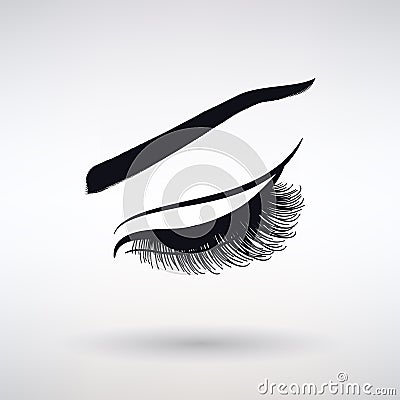 Icon Female Long Eyelashes Vector Illustration