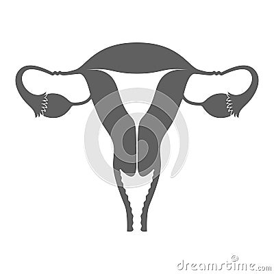Female reproductive system icon Cartoon Illustration