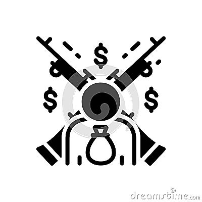 Black solid icon for Feudalism, feudality and robbery Vector Illustration