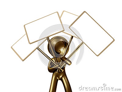 icon figure with blank message board Stock Photo
